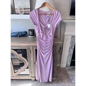 NWT Cinq a Sept Janis Square Neck Pale Iris Midi Dress Size 6